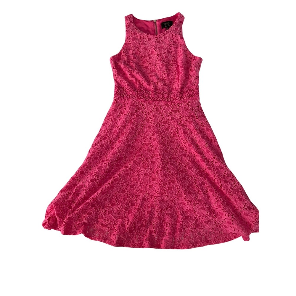 Laundry by Shelli Segal Pink Lace Sleeveless Fit & Flare Dress 6P Barbiecore